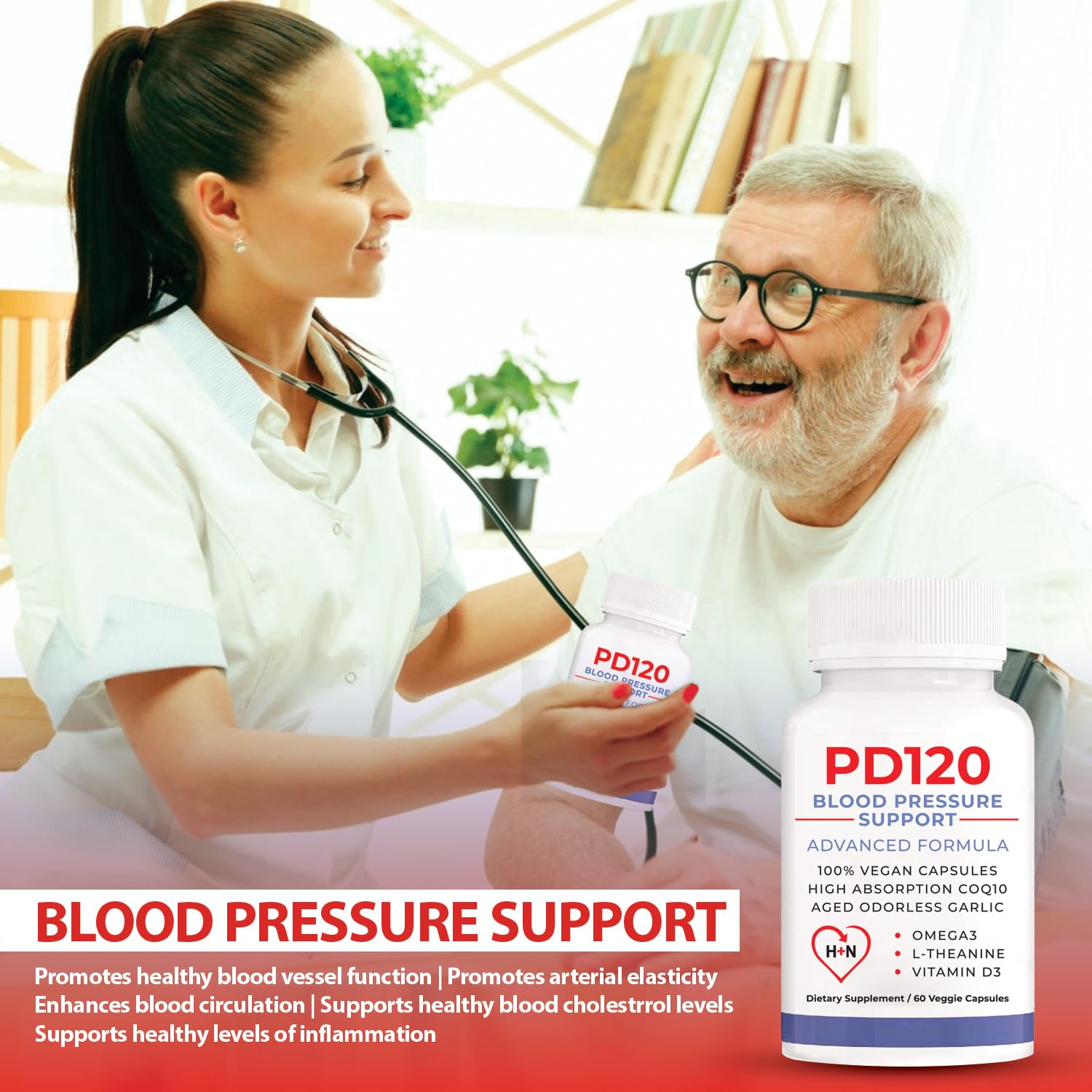 Blood Pressure PD120® Natural Supplement 1 Month Supply