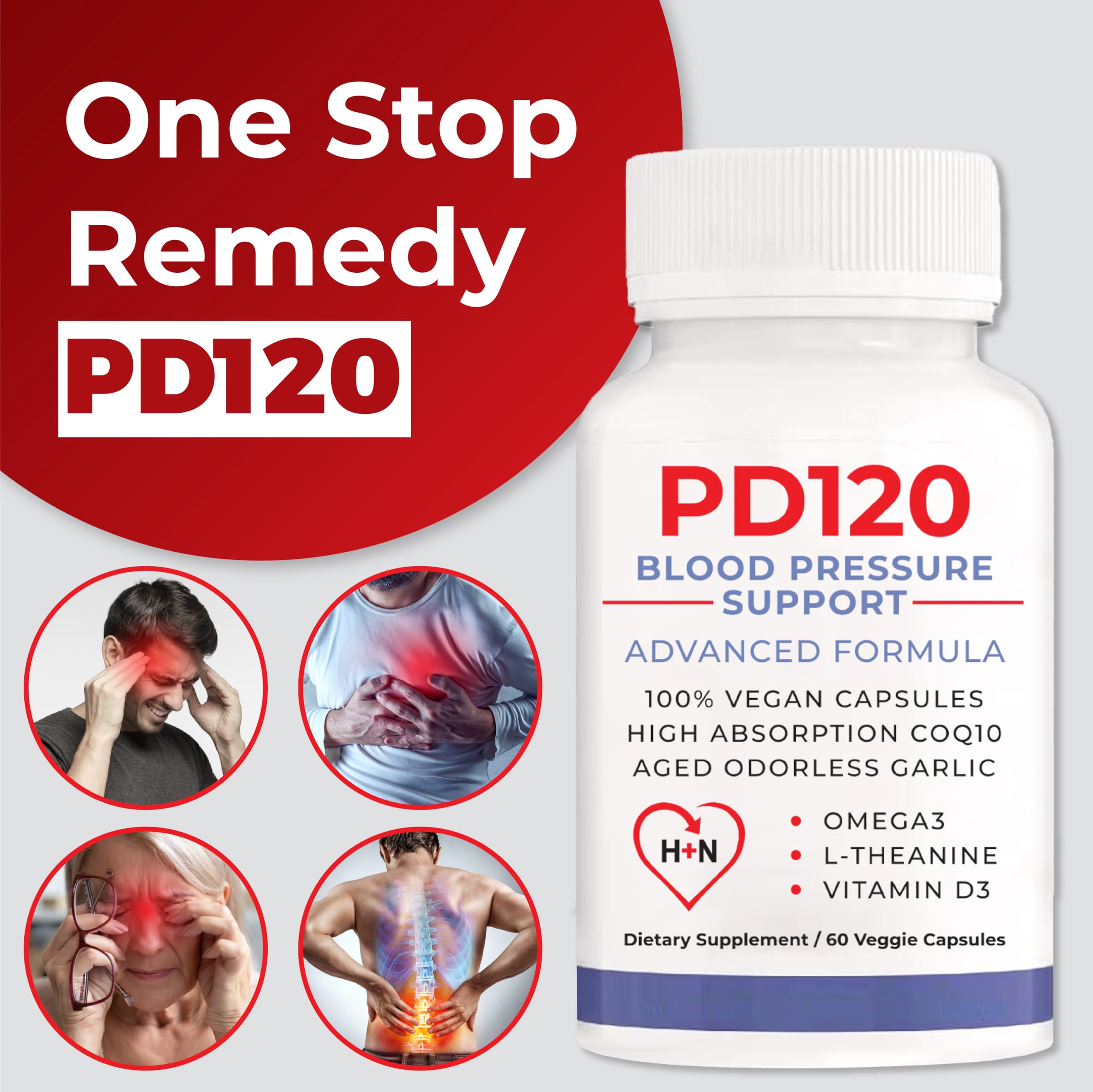 Blood Pressure PD120® Natural Supplement 1 Month Supply