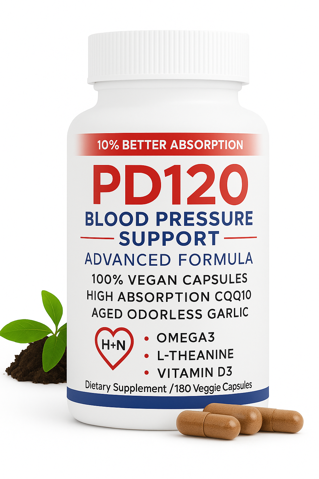 PD120 - Healthy blood pressure without side effects - Formulated and Manufactured by a Medical doctor in a GMP certified lab in the USA