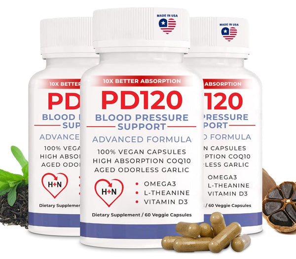 PD120 - Healthy blood pressure without side effects - Formulated and Manufactured by a Medical doctor in a GMP certified lab in the USA